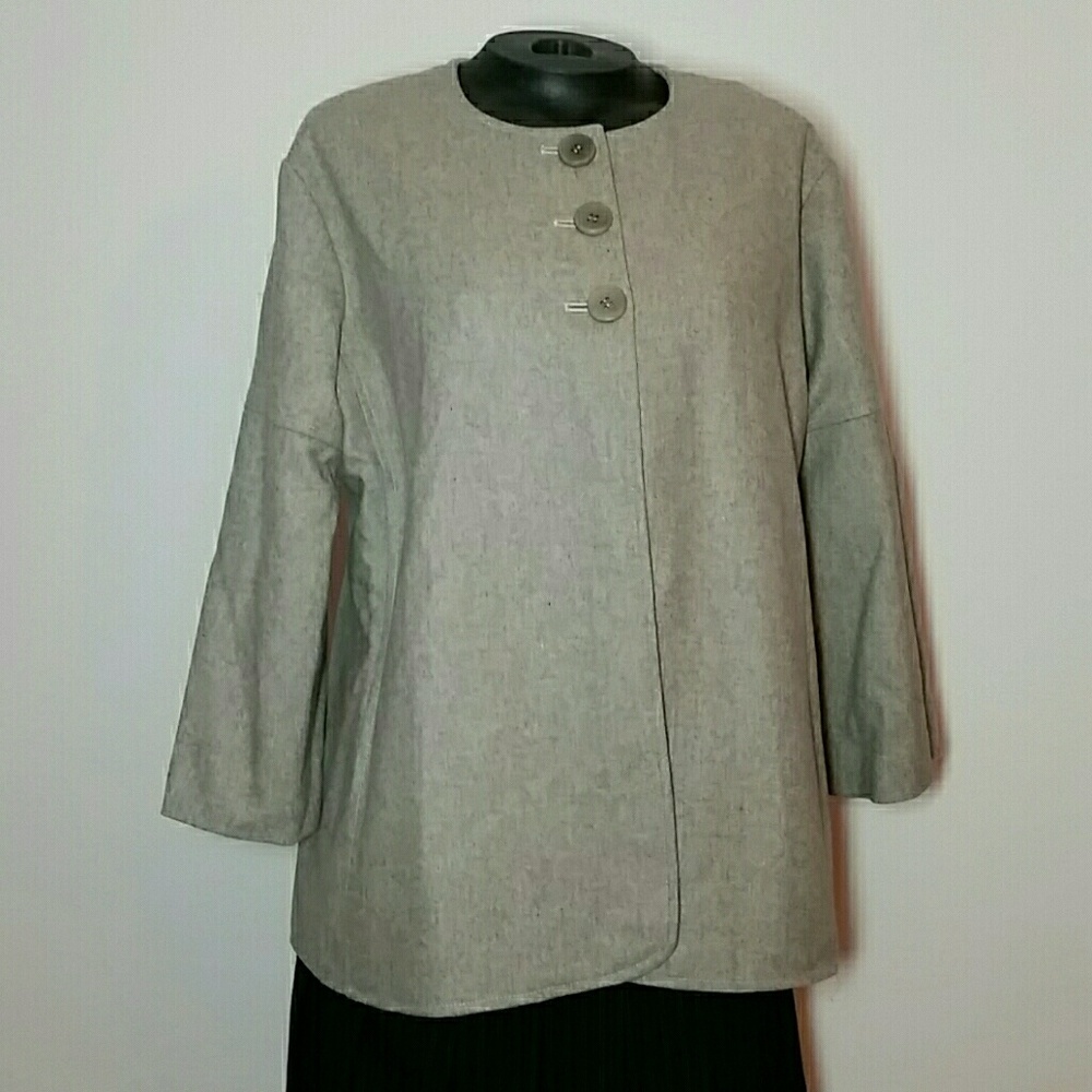 Isda & Co Wool 3/4 Sleeve Career Swing Coat Jacket